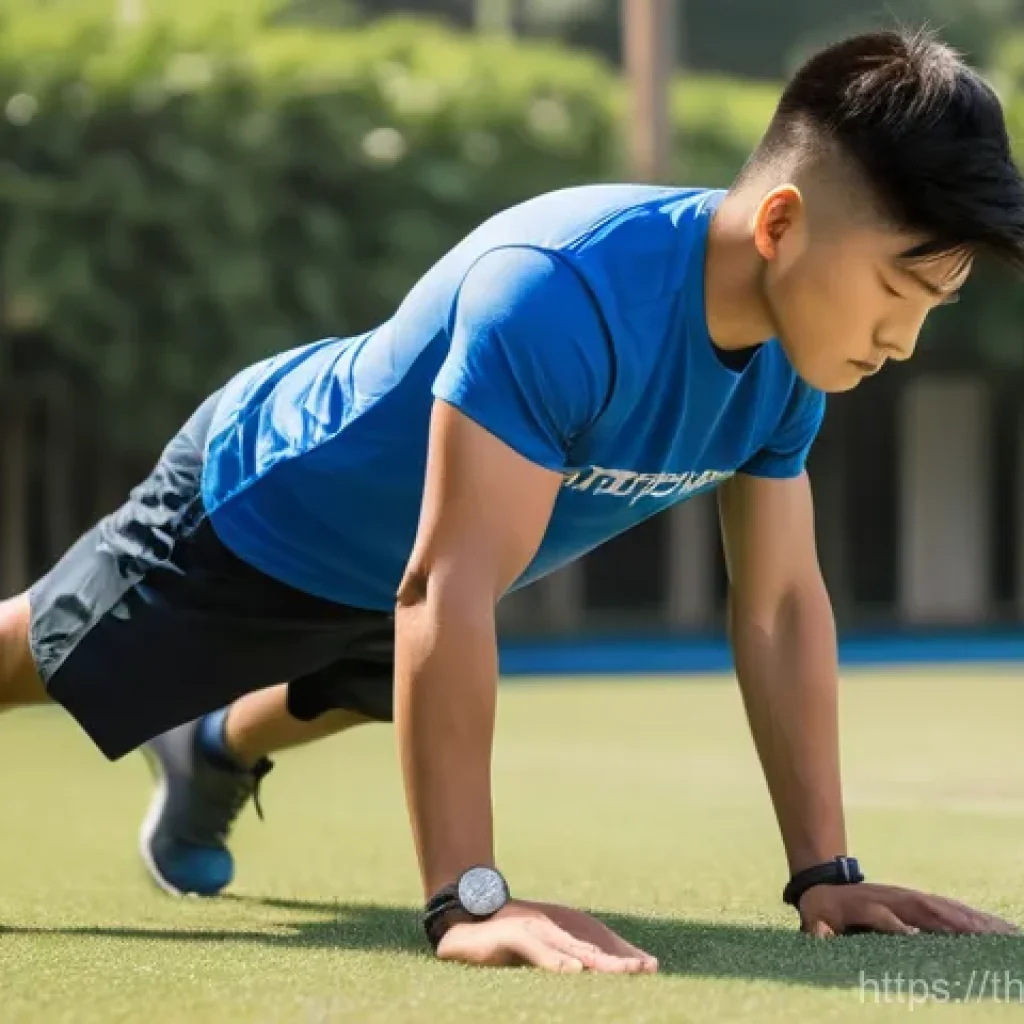 육군 ROTC 준비 방법 - **A determined young Thai Ror Dor (Reserve Officer Training Corps) student performing push-ups on a ...