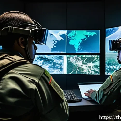 Home 30 육군 군사훈련 시뮬레이션 - A highly detailed military training simulation room featuring soldiers wearing modern tactical gear ...